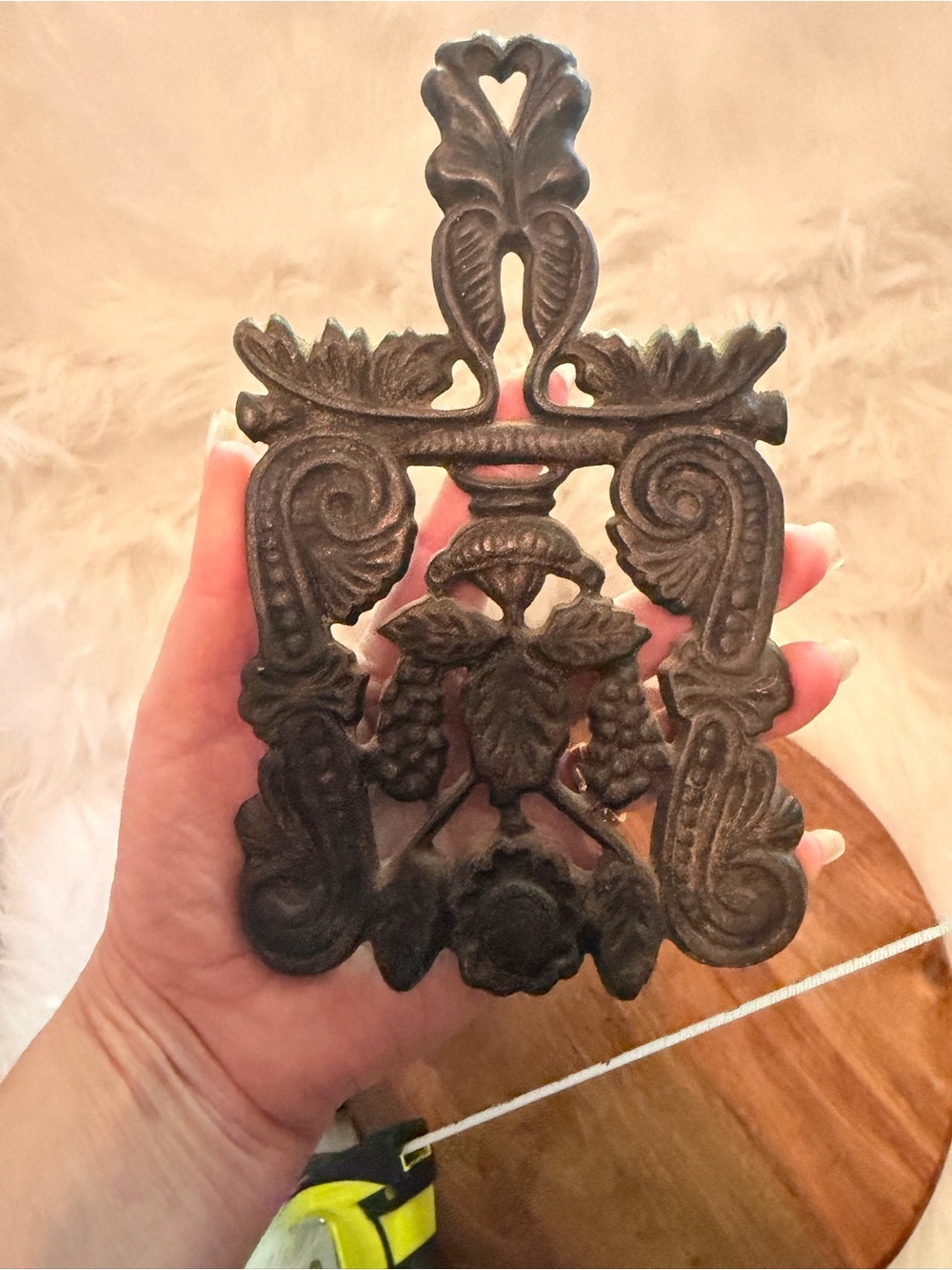 Hand Forged Decorative Wall Hook - Dark Bronze Cast Iron